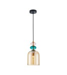 Designer pendant lamps - Italux Busco Pendant 1xE27 40W Gold, Black PND-30263-1B-BRO-AMB - product 2