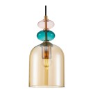 Designer pendant lamps - Italux Busco Pendant 1xE27 40W Gold, Black PND-30263-1B-BRO-AMB - product 1