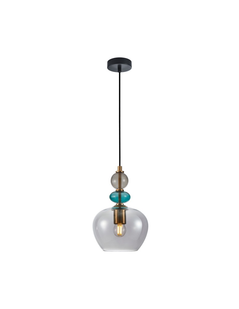 Designer pendant lamps - Italux Busco Pendant 1xE27 40W Gold, Black PND-30263-1A-BRO-SG - product kolory-swiatla.pl 2