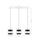 Pendant lamps on a strip - Italux Bans Pendant 3xE27 40W Gold, Black PND-27467-3-BK-GD - product 3