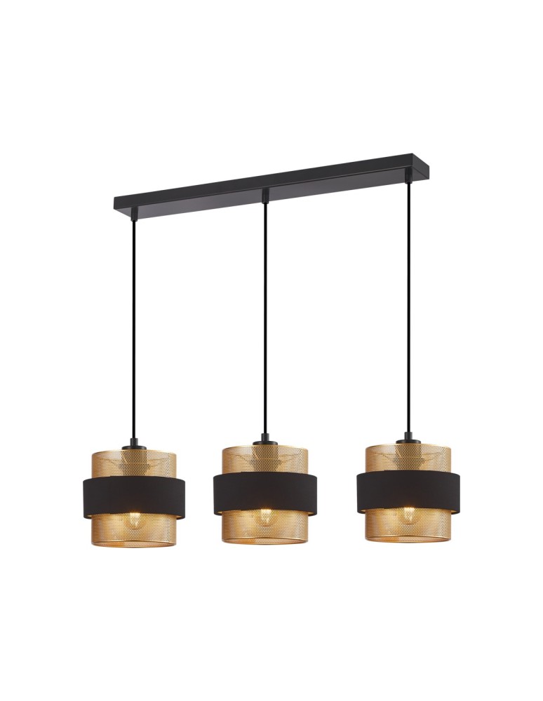 Pendant lamps on a strip - Italux Bans Pendant 3xE27 40W Gold, Black PND-27467-3-BK-GD - product kolory-swiatla.pl 4
