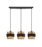 Pendant lamps on a strip - Italux Bans Pendant 3xE27 40W Gold, Black PND-27467-3-BK-GD - product 1
