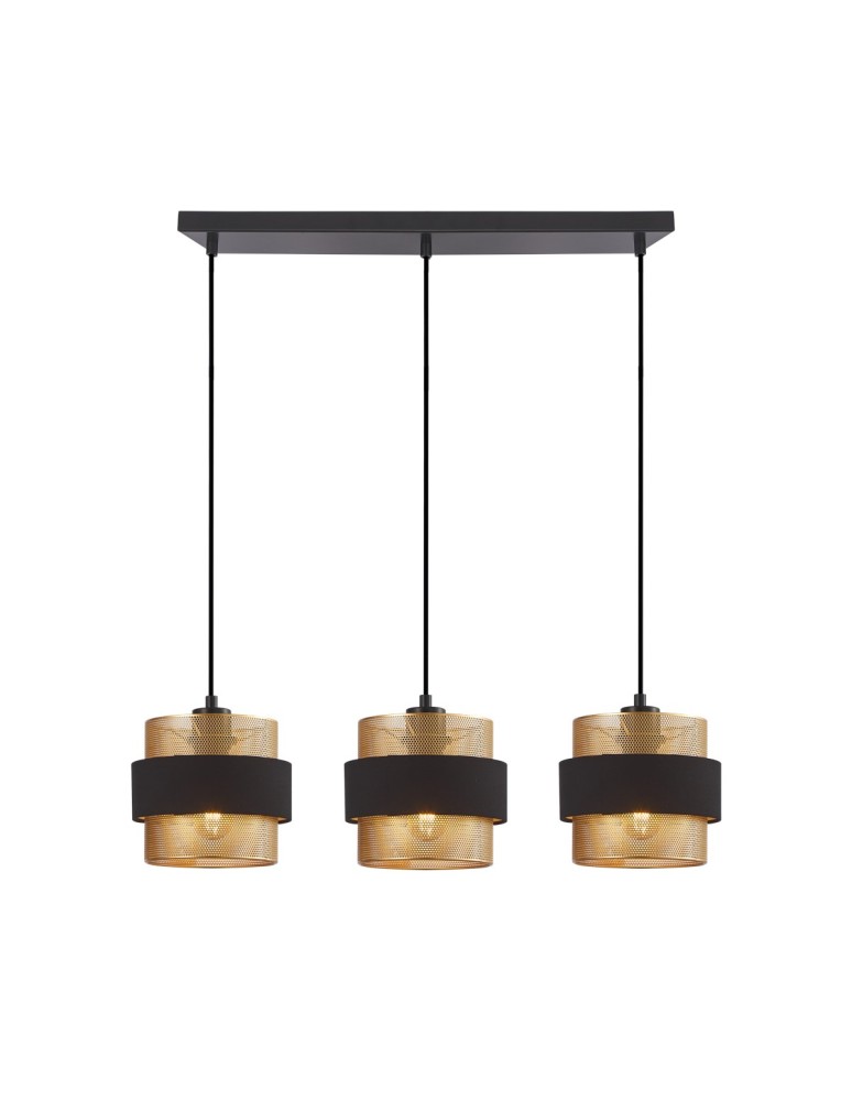Pendant lamps on a strip - Italux Bans Pendant 3xE27 40W Gold, Black PND-27467-3-BK-GD - product kolory-swiatla.pl 1