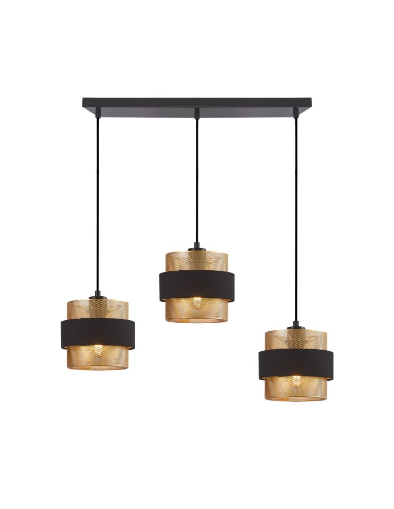 Pendant lamps on a strip - Italux Bans Pendant 3xE27 40W Gold, Black PND-27467-3-BK-GD - product kolory-swiatla.pl 5