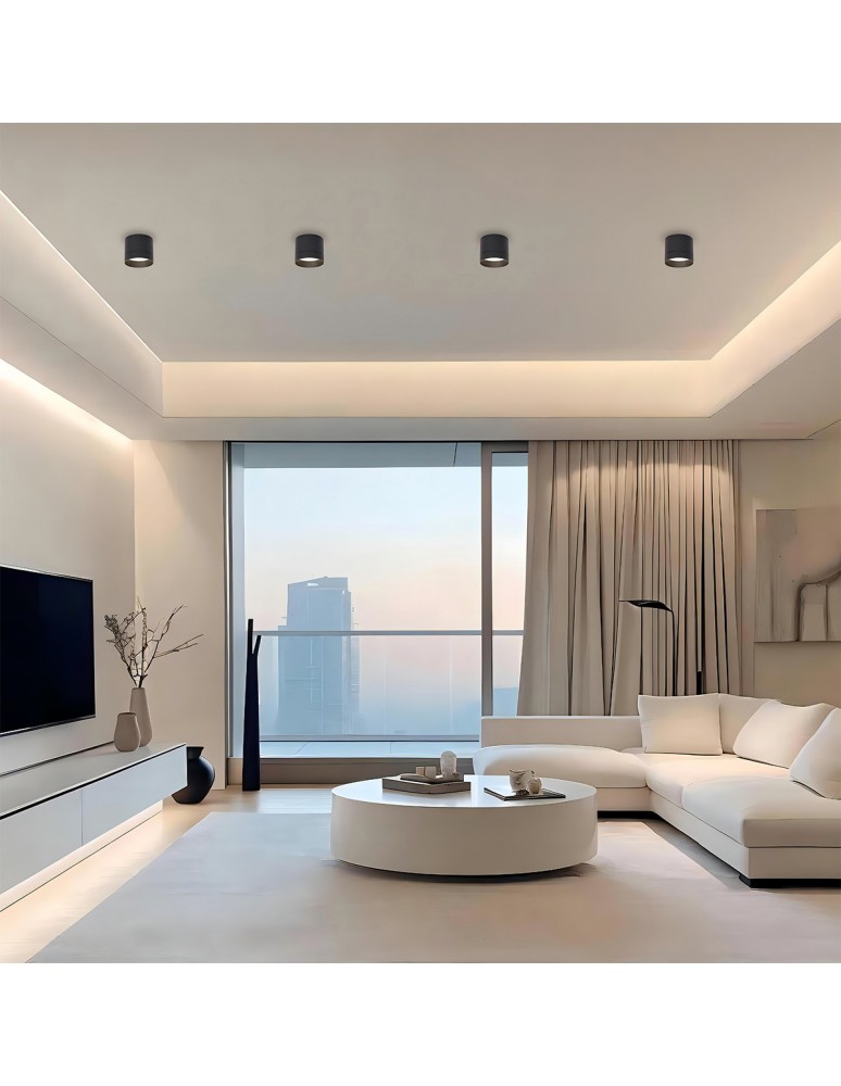 Round ceiling luminaires - Light Prestige Kendal surface-mounted luminaire 1 x GX53 black LP-6331/1SM L BK - product kolory-swiatla.pl 2