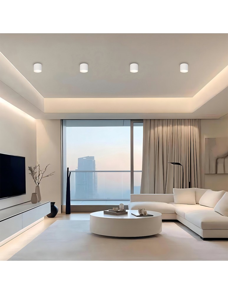 Round ceiling luminaires - Light Prestige Kendal surface-mounted luminaire 1 x GX53 white LP-6331/1SM L WH - product kolory-swiatla.pl 2