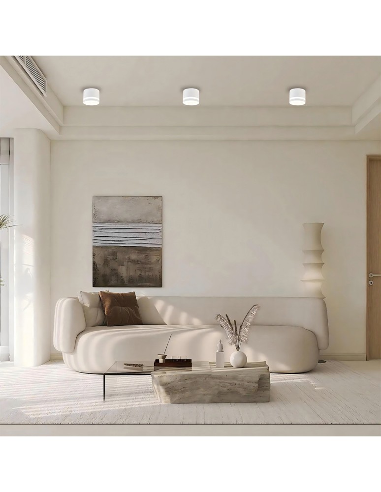 Round ceiling luminaires - Light Prestige Kendal surface-mounted luminaire 1 x GX53 white LP-6331/1SM R1 WH - product kolory-swiatla.pl 2