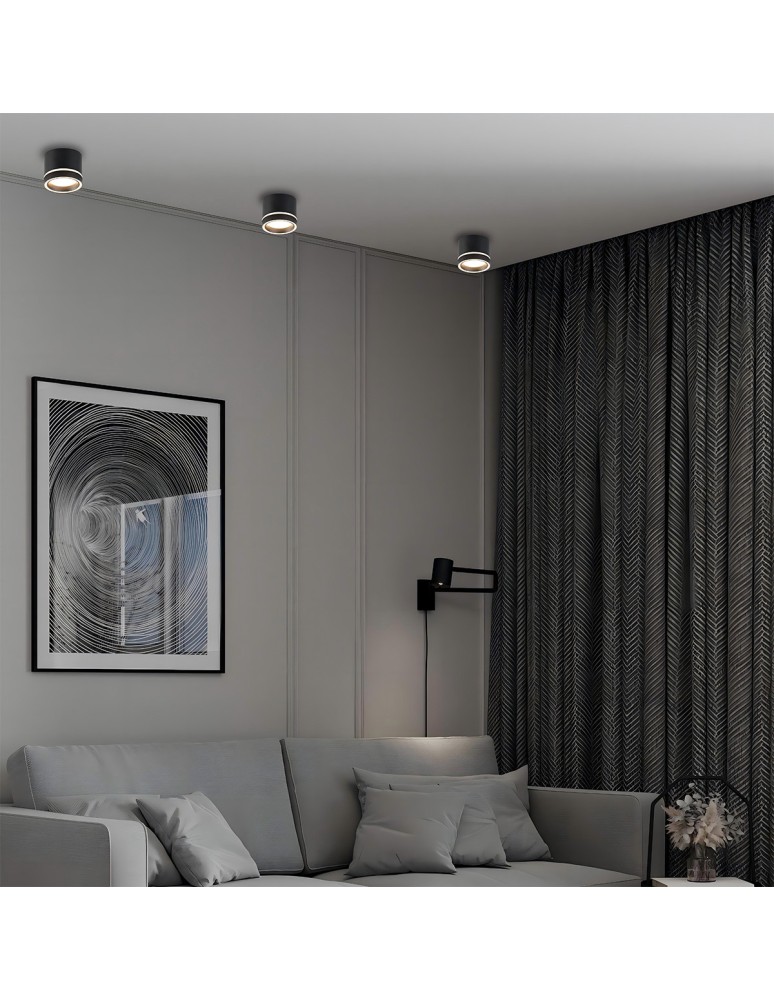 Round ceiling luminaires - Light Prestige Kendal surface-mounted luminaire 1 x GX53 black LP-6331/1SM R2 BK - product kolory-swiatla.pl 2