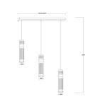 Pendant lamps on a strip - Light Prestige Ambiente 3 LED CCT pendant lamp graphite LP-1510/3L GR - product 5