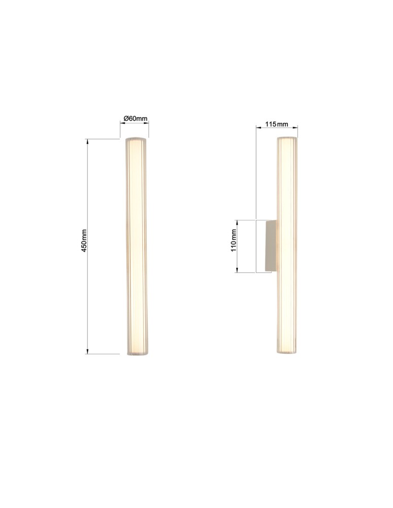 Bathroom wall lamps - Light Prestige Wall lamp Linea LED CCT IP44 chrome LP-0510/1W-45 CH - product kolory-swiatla.pl 6