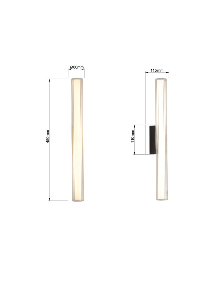 Bathroom wall lamps - Light Prestige Wall lamp Linea LED CCT IP44 black LP-0510/1W-45 BK - product kolory-swiatla.pl 5