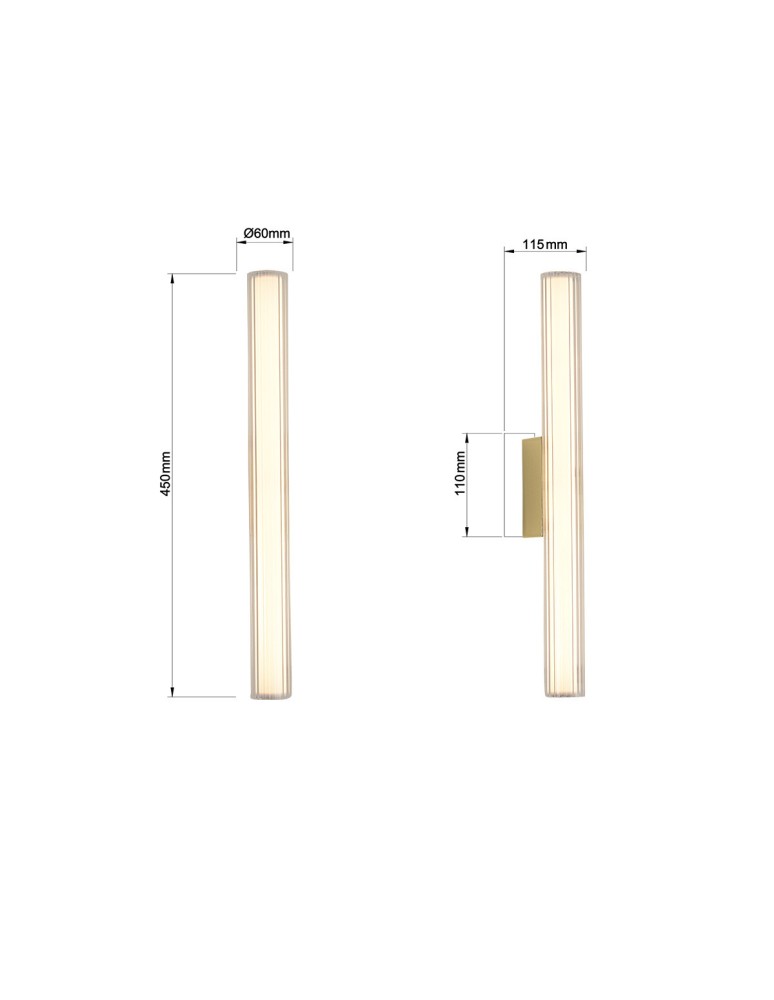 Bathroom wall lamps - Light Prestige Wall lamp Linea LED CCT IP44 gold LP-0510/1W-45 GD - product kolory-swiatla.pl 6