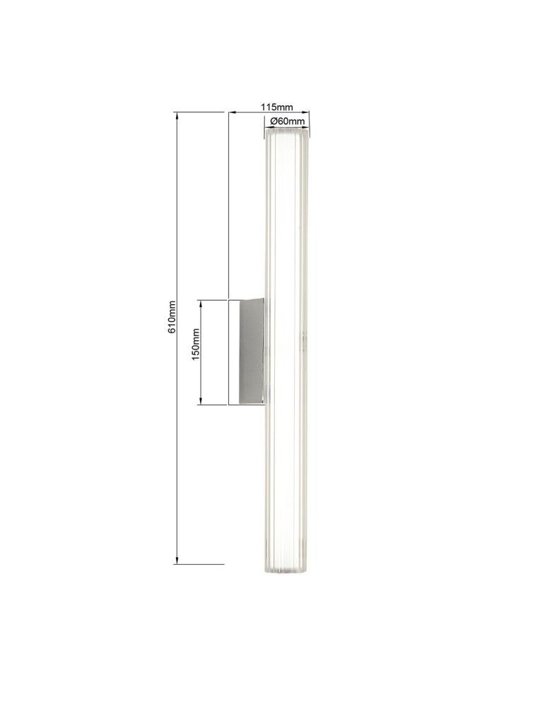 Bathroom wall lamps - Light Prestige Wall lamp Linea LED CCT IP44 chrome LP-0510/1W-61 CH - product kolory-swiatla.pl 2