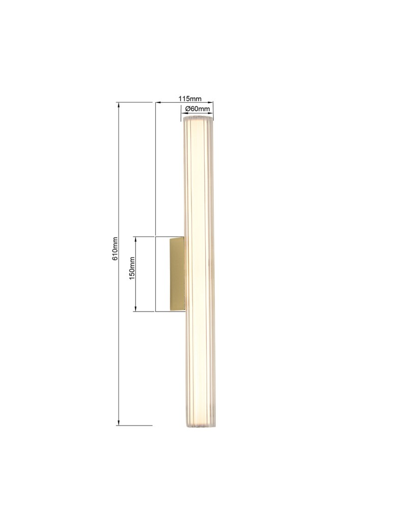 Bathroom wall lamps - Light Prestige Wall lamp Linea LED CCT IP44 gold LP-0510/1W-61 GD. - product kolory-swiatla.pl 2