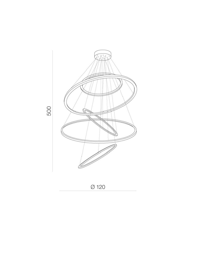 Pendant lamps circles - Azzardo WHEEL XXL GOLD 5xLED Pendant Gold AZ3138 - product kolory-swiatla.pl 6