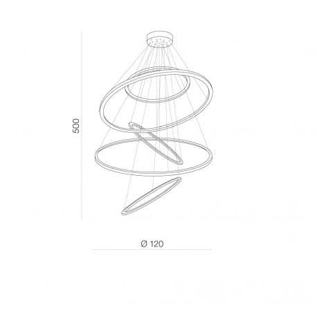 Azzardo WHEEL XXL LED 190W 11400lm 3000K złoty wisząca AZ3138