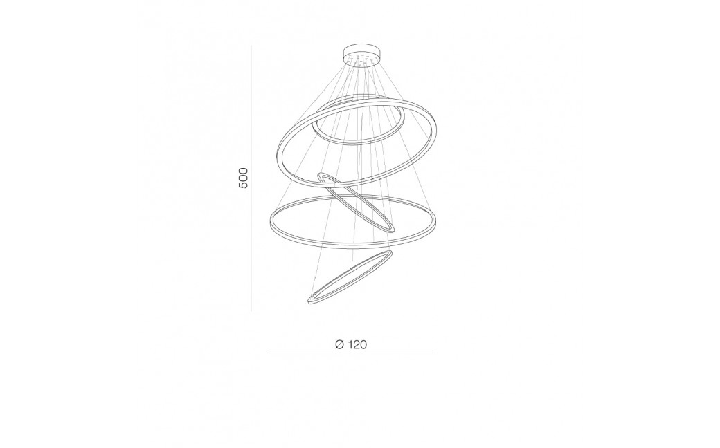 Azzardo WHEEL XXL LED 190W 11400lm 3000K złoty wisząca AZ3138