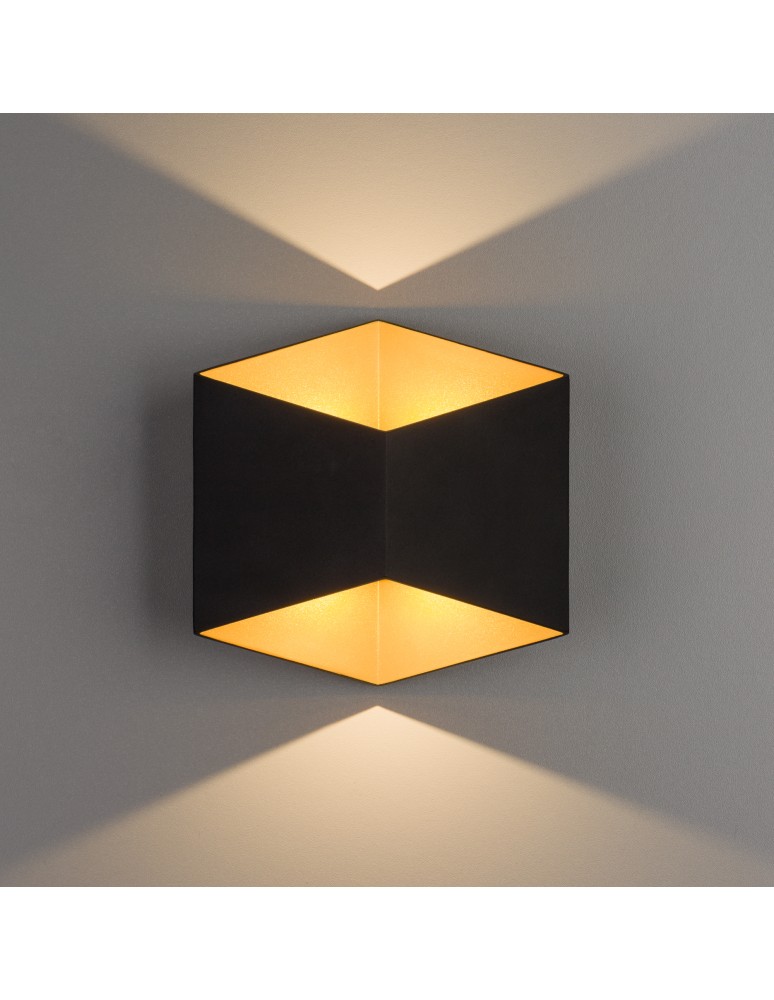 Outdoor wall lamps - Nowodvorski TRIANGLES LED Outdoor Surface Wall Max wattage 2x5W LED IP54 Black-Gold 8141 - product kolory-swiatla.pl 2