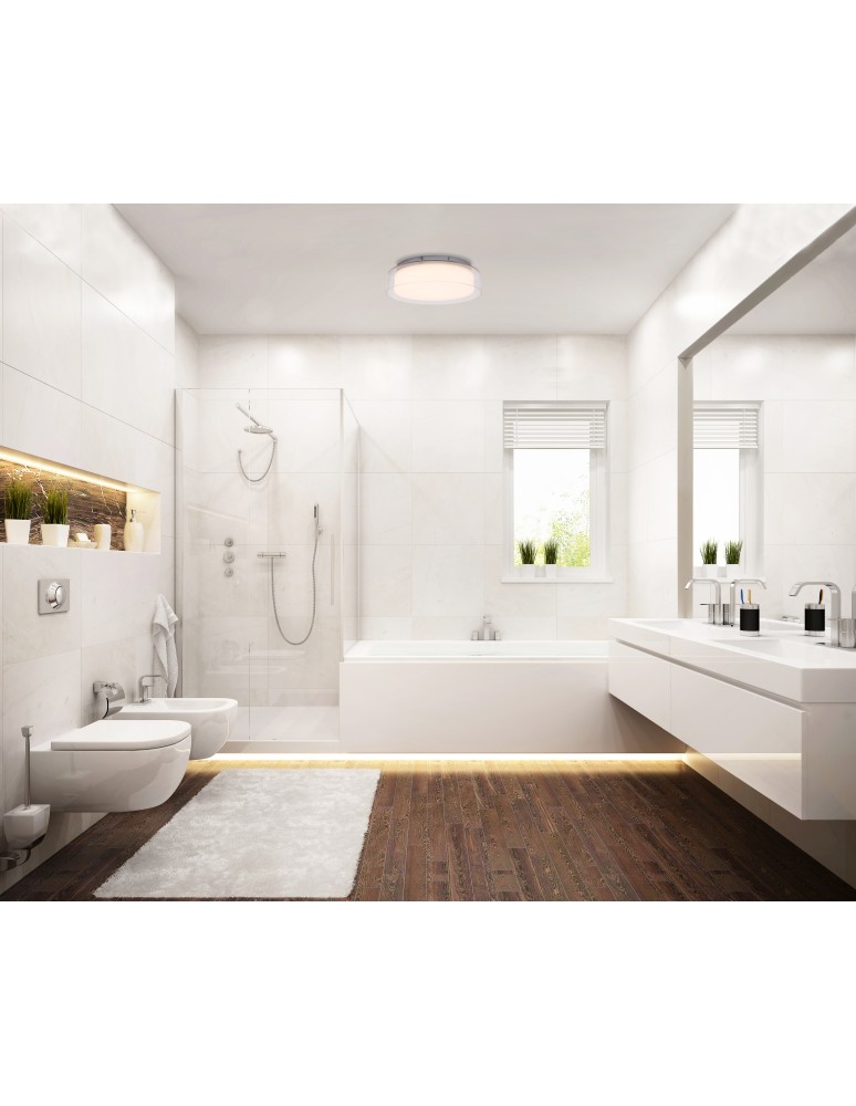 Hermetic plafonds - Nowodvorski PAN LED M Ceiling Plafond Max power 17W LED IP44 Chrome 8174 - product kolory-swiatla.pl 4