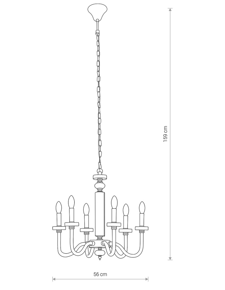 Chandelier chandeliers - Nowodvorski HAMPTON Ceiling Max power chandelier 6x40W E14 Chrome 8154 - product kolory-swiatla.pl 5