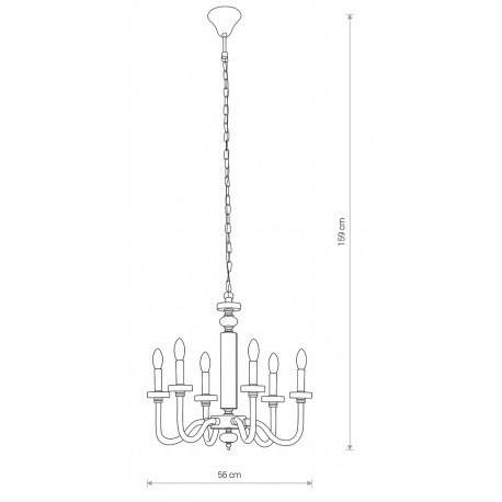 Nowodvorski HAMPTON Sufitowa Żyrandol Max moc 6x40W E14 Chrom 8154