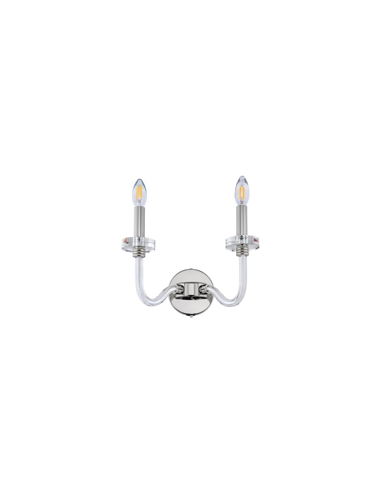 Chandelier wall lamps - Nowodvorski HAMPTON Wall Mounted Max power 2x40W E14 Chrome 8155 - product kolory-swiatla.pl 1