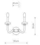 Chandelier wall lamps - Nowodvorski HAMPTON Wall Mounted Max power 2x40W E14 Chrome 8155 - product 4