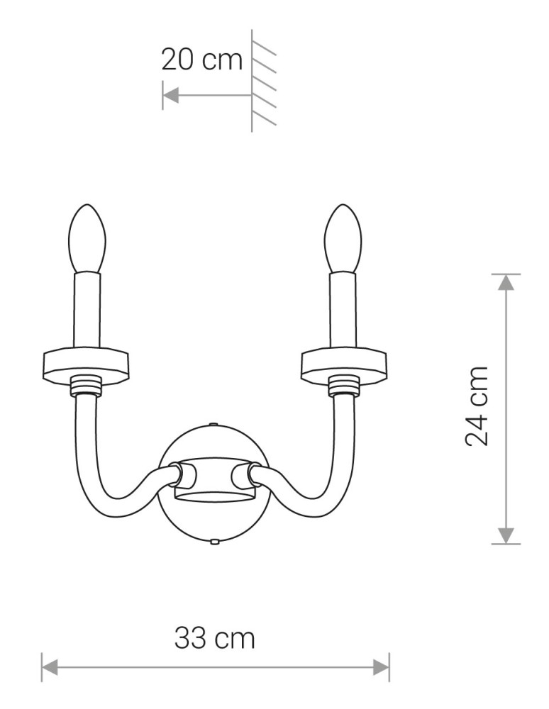 Chandelier wall lamps - Nowodvorski HAMPTON Wall Mounted Max power 2x40W E14 Chrome 8155 - product kolory-swiatla.pl 4