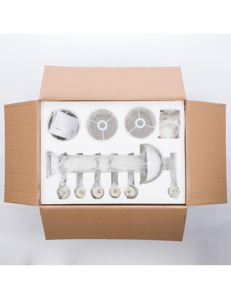 Chandelier with lampshade - Nowodvorski NEWPORT Ceiling Max power chandelier 6x40W E14 White 8156 - product kolory-swiatla.pl 2