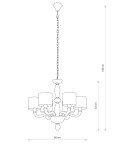 Chandelier with lampshade - Nowodvorski NEWPORT Ceiling Max power chandelier 6x40W E14 White 8156 - product 4