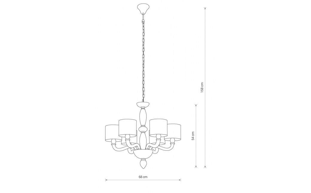 Nowodvorski NEWPORT Sufitowa Żyrandol Max moc 6x40W E14 Biały 8156