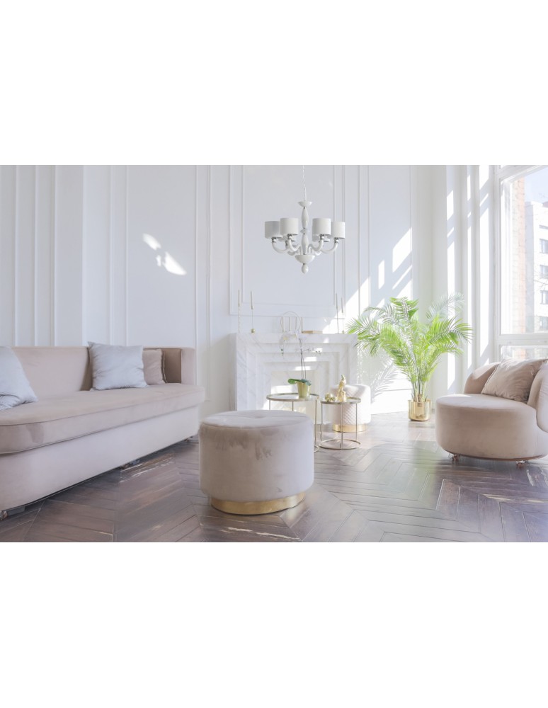 Chandelier with lampshade - Nowodvorski NEWPORT Ceiling Max power chandelier 6x40W E14 White 8156 - product kolory-swiatla.pl 5