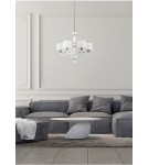 Chandelier with lampshade - Nowodvorski NEWPORT Ceiling Max power chandelier 6x40W E14 White 8156 - product 6
