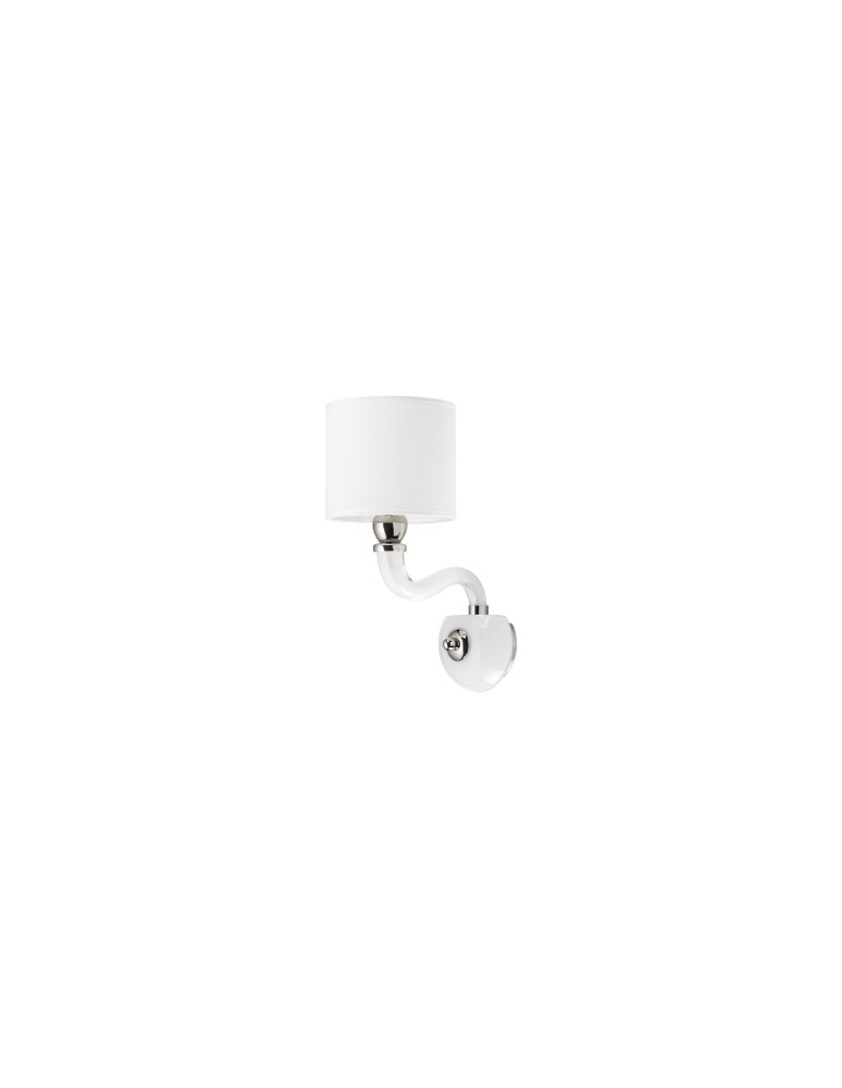 Wall lamps with lampshade - Nowodvorski NEWPORT Wall Mounted Max power 1x40W E14 White 8157 - product kolory-swiatla.pl 1