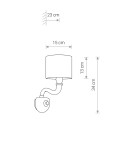 Wall lamps with lampshade - Nowodvorski NEWPORT Wall Mounted Max power 1x40W E14 White 8157 - product 3