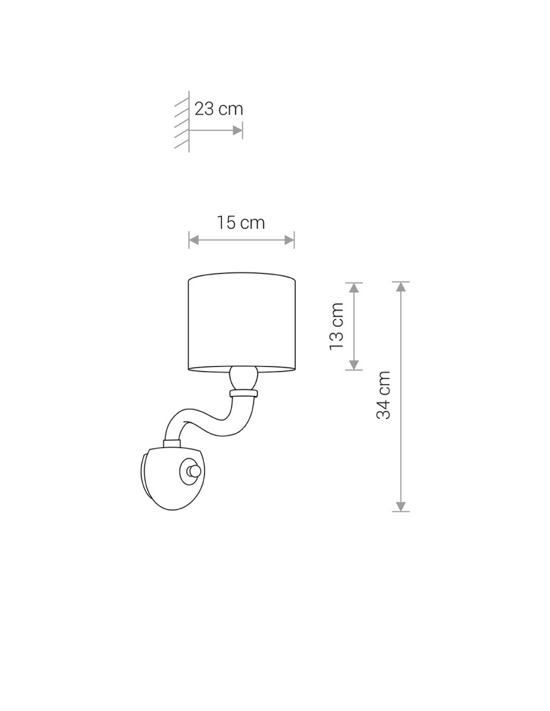 Wall lamps with lampshade - Nowodvorski NEWPORT Wall Mounted Max power 1x40W E14 White 8157 - product kolory-swiatla.pl 3