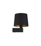 Wall lamps with lampshade - Nowodvorski CHILLIN Wall lamp with switch Max wattage 40W Black-gold 8197 - product 1