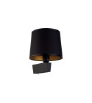 Wall lamps with lampshade - Nowodvorski CHILLIN Wall lamp with switch Max wattage 40W Black-gold 8197 - product 3