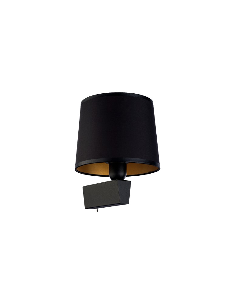 Wall lamps with lampshade - Nowodvorski CHILLIN Wall lamp with switch Max wattage 40W Black-gold 8197 - product kolory-swiatla.pl 3