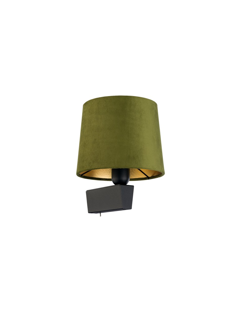 Wall lamps with lampshade - Nowodvorski CHILLIN Wall lamp with switch Max wattage 40W E27 Green-gold 8198 - product kolory-swiatla.pl 3