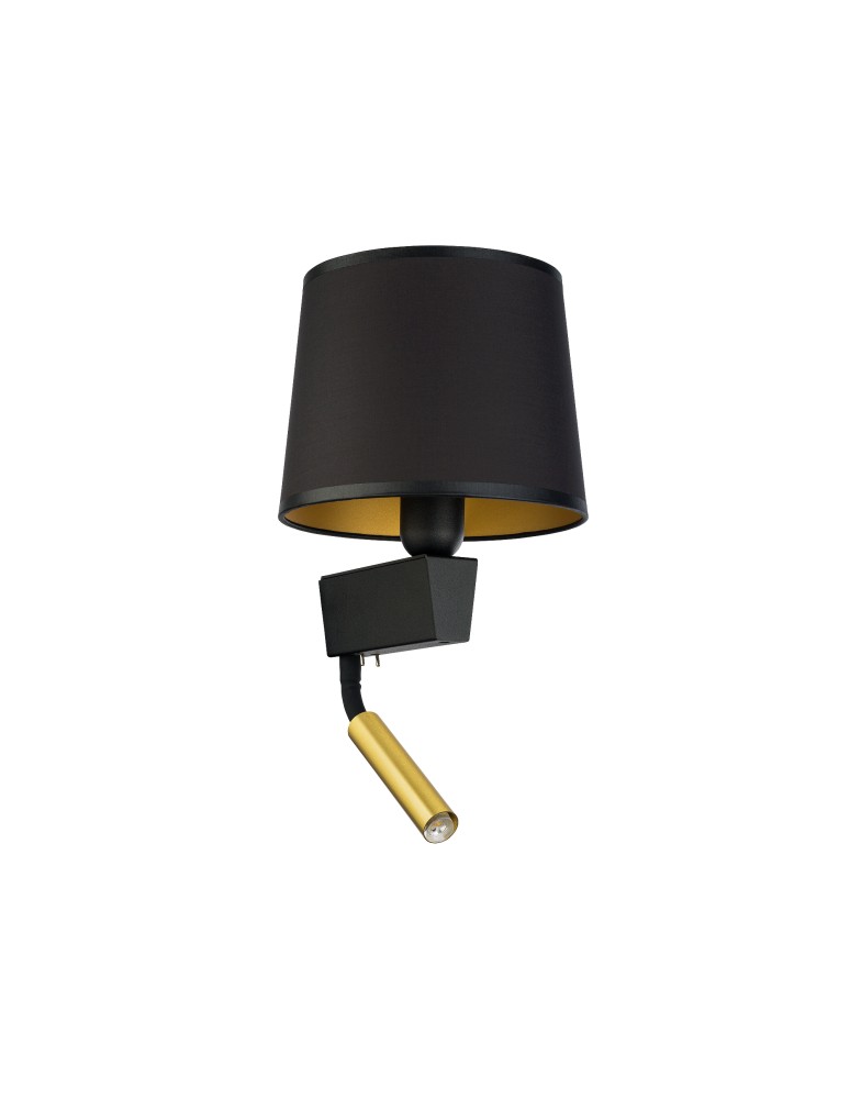 Reading wall lamps - Nowodvorski CHILLIN Wall lamp with switch Max wattage 40W, 1x10W only LED E27, G9 Black-Gold 8213 - product kolory-swiatla.pl 3