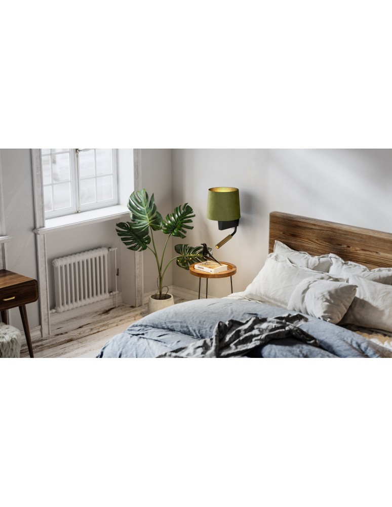 Reading wall lamps - Nowodvorski CHILLIN Wall lamp with switch Max wattage 40W, 1x10W only LED E27, G9 Green-gold 8214 - product kolory-swiatla.pl 5