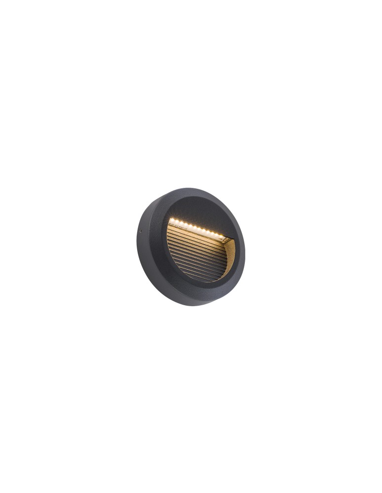 Lamps for path lighting - Nowodvorski SIDEWALK ROUND LED Outdoor Surface Mounted Wall Max wattage 1.6W LED IP54 Black 8147 - product kolory-swiatla.pl 1