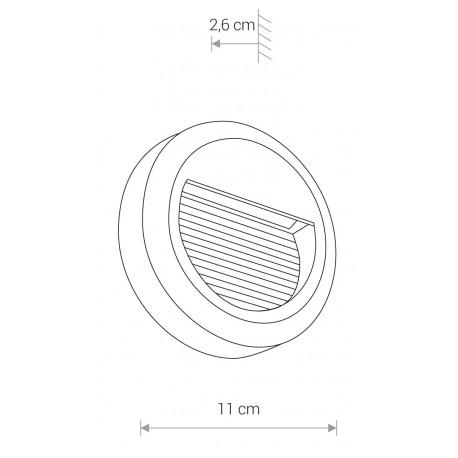 Nowodvorski SIDEWALK ROUND LED Zewnętrzna Ścienna Natynkowa Max moc 1,6W LED IP54 Czarny 8147