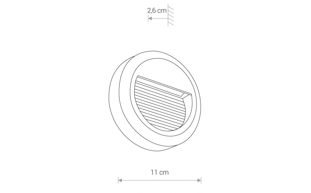 Nowodvorski SIDEWALK ROUND LED Zewnętrzna Ścienna Natynkowa Max moc 1,6W LED IP54 Czarny 8147