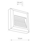 Lamps for path lighting - Nowodvorski SIDEWALK SQUARE LED Outdoor Surface Mounted Wall Max wattage 1.6W LED IP54 Black 8148 - product 5