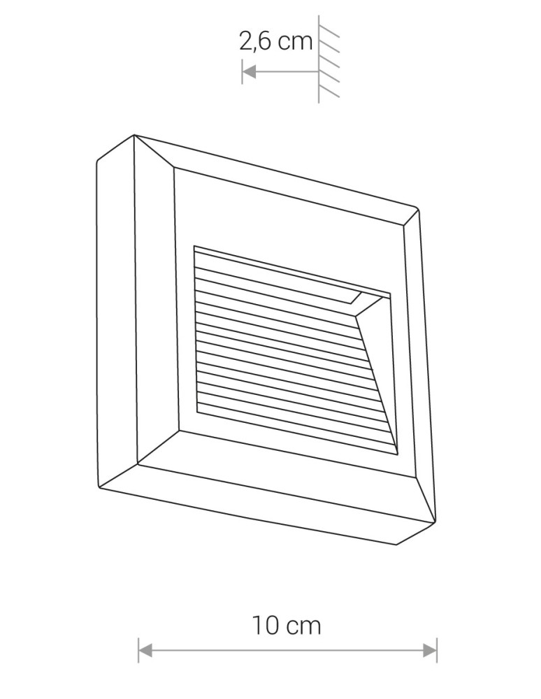 Lamps for path lighting - Nowodvorski SIDEWALK SQUARE LED Outdoor Surface Mounted Wall Max wattage 1.6W LED IP54 Black 8148 - product kolory-swiatla.pl 5