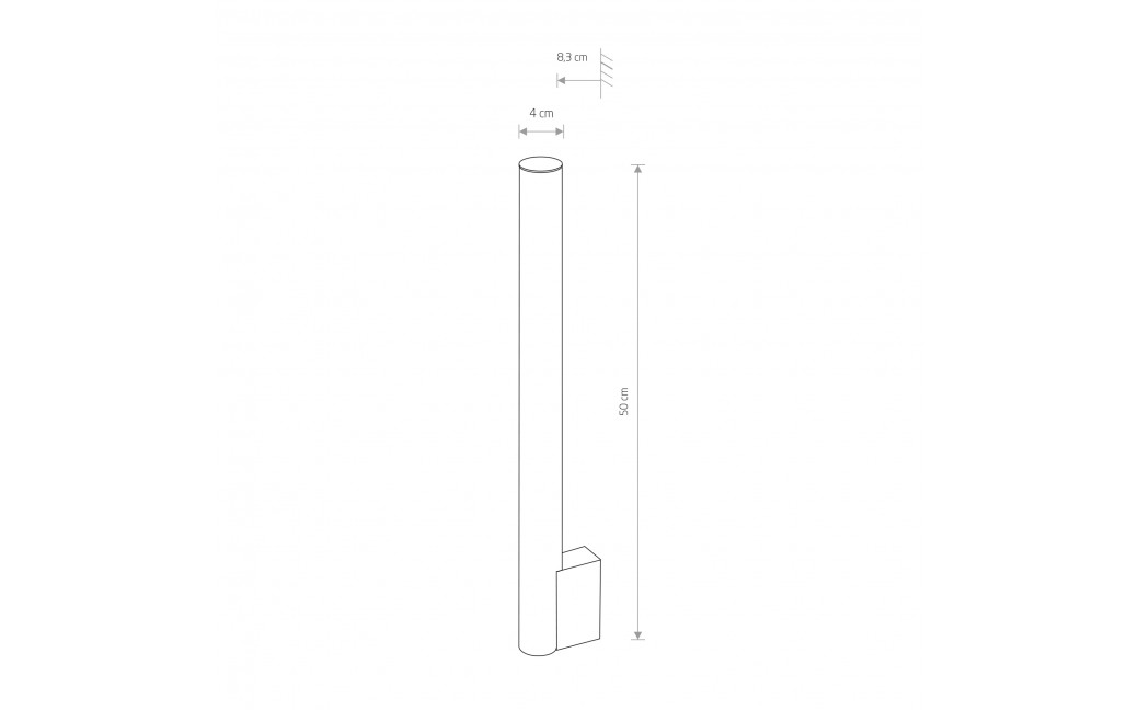 Nowodvorski ICE TUBE LED M Ścienna Kinkiet Max moc 8W LED IP44 Chrom 8122