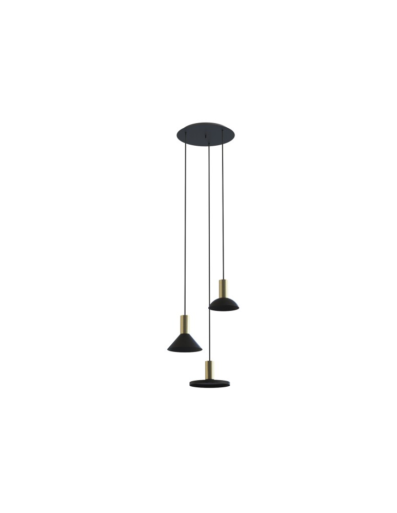 Triple pendant lamps - Nowodvorski HERMANOS Ceiling Pendant Max wattage 10W only LED GU10 Black 8030 - product kolory-swiatla.pl 1