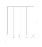 Pendant lamps on a strip - Nowodvorski HERMANOS Ceiling Pendant Max wattage 10W only LED GU10 Black 8032 - product 2